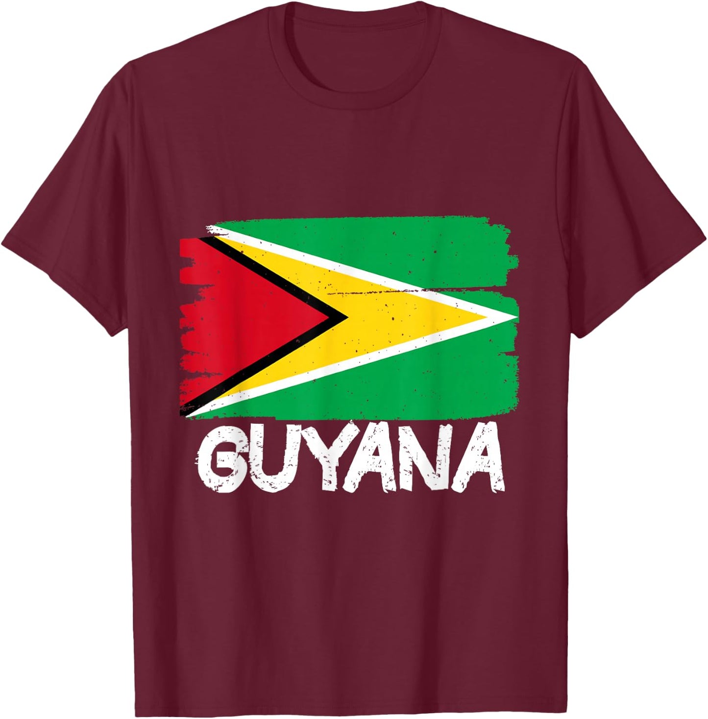 Cool Guyana Flag T-Shirt - T-Shirt | Maroon