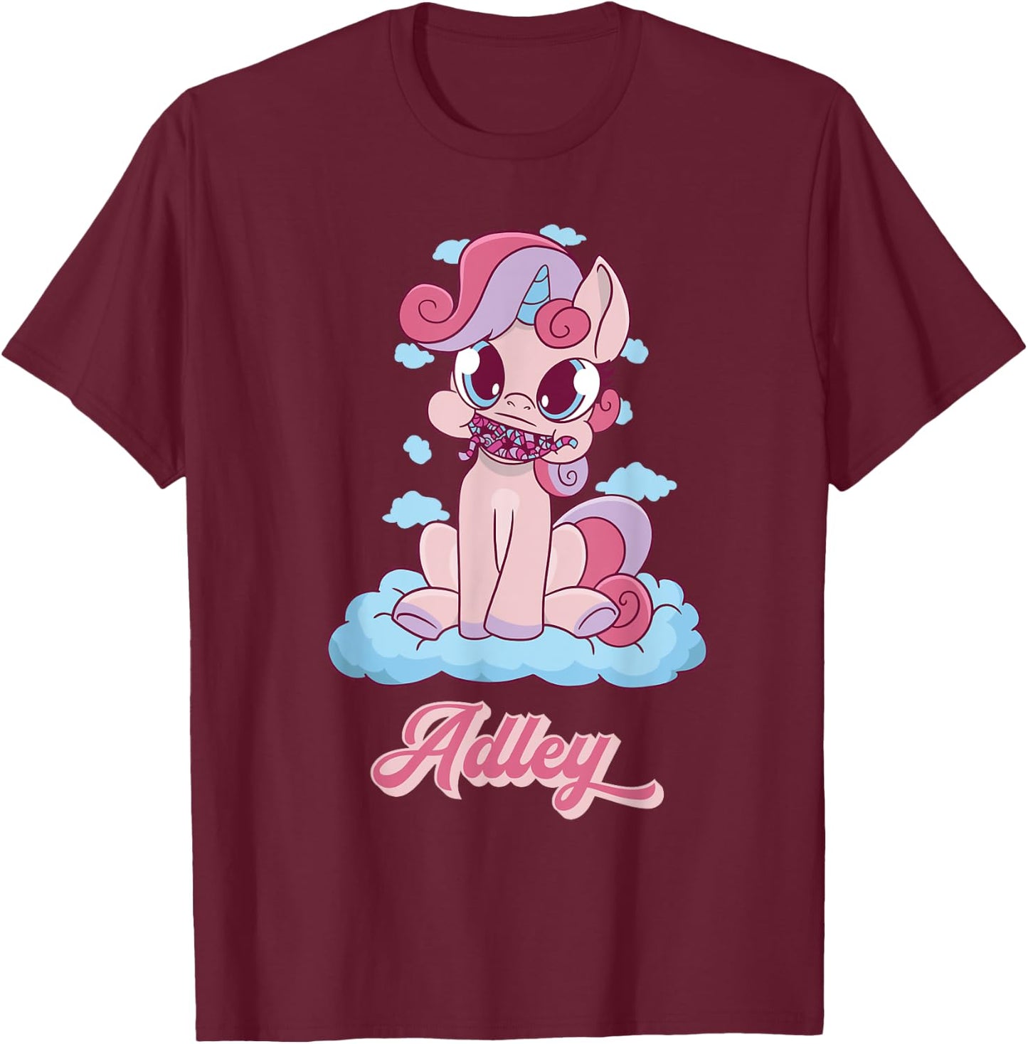 Adley Merch Unicorn Design T-Shirt - T-Shirt | Maroon
