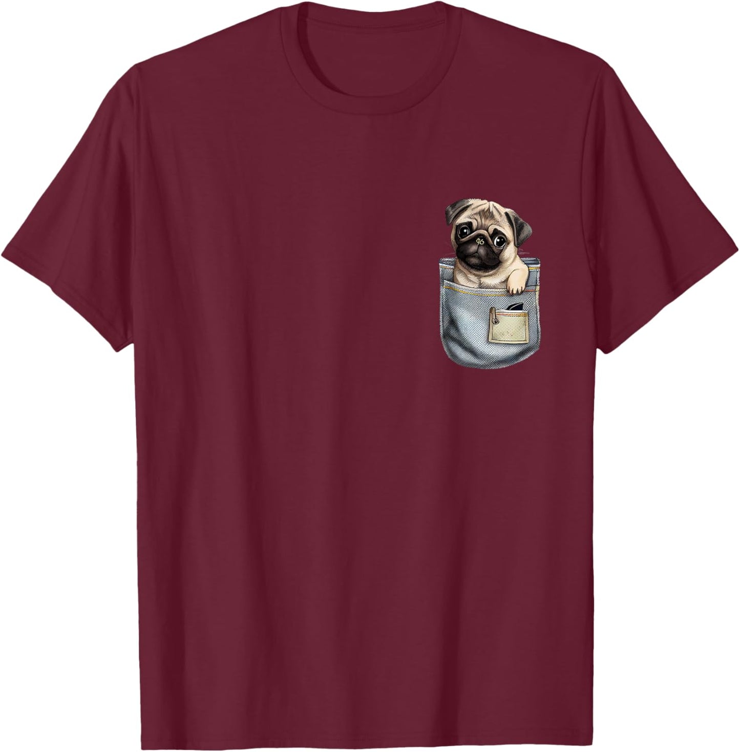 Baby Pug In A Pocket - Dog Breeder Pet Trainer Puppy Lover Women Girls Kids T-Shirt - T-Shirt | Maroon