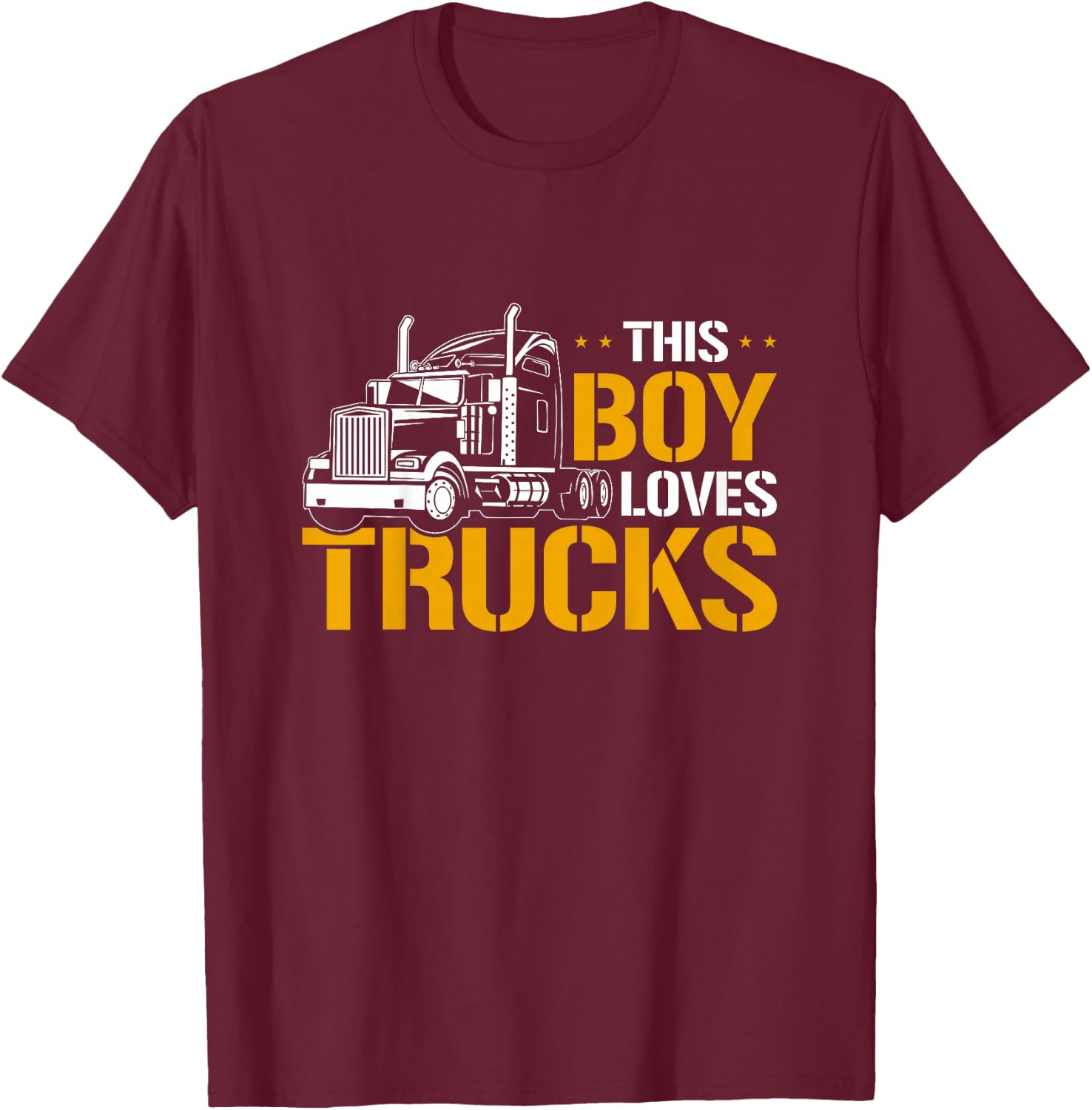Kids Semi truck Toddler This Boy loves Trucks T-Shirt - T-Shirt | Maroon