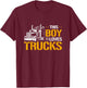 Kids Semi truck Toddler This Boy loves Trucks T-Shirt - T-Shirt | Maroon