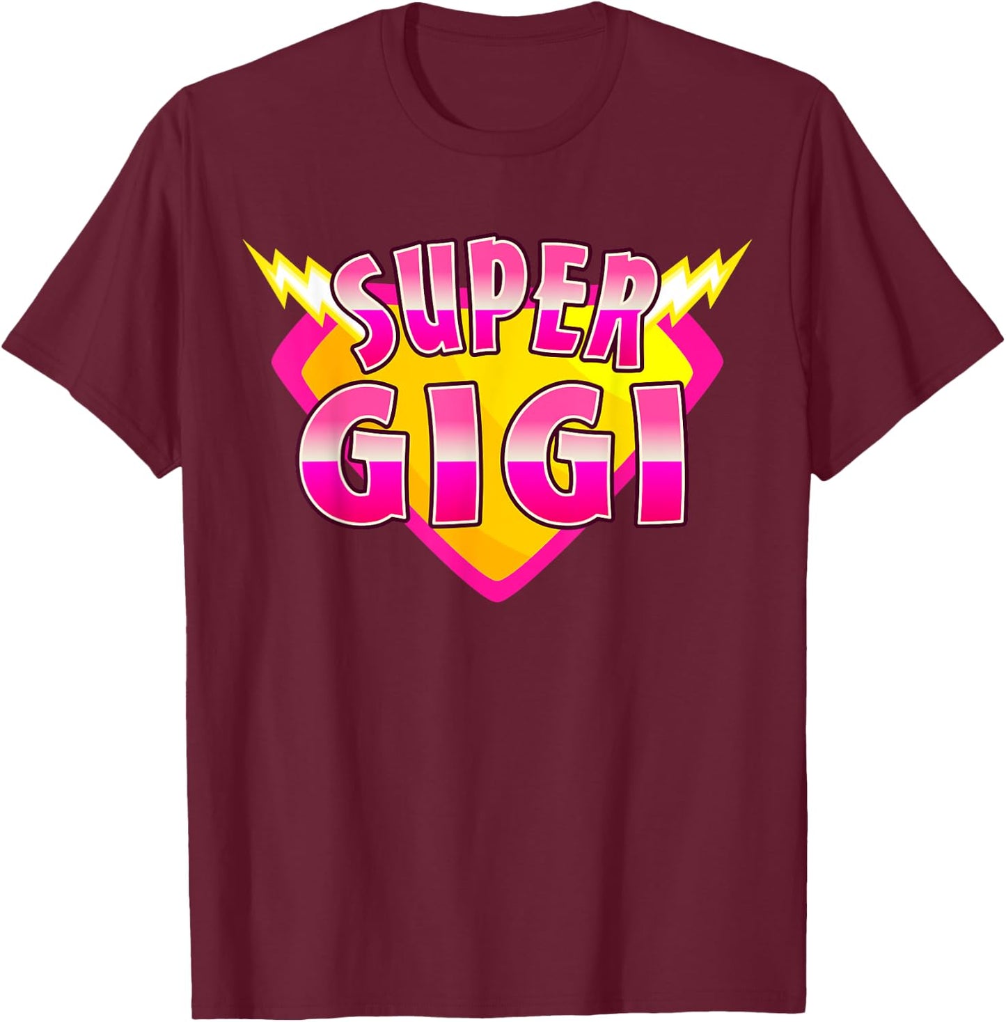 Super Gigi Superhero Grandmother Comic Book Family Matching T-Shirt - T-Shirt | Maroon