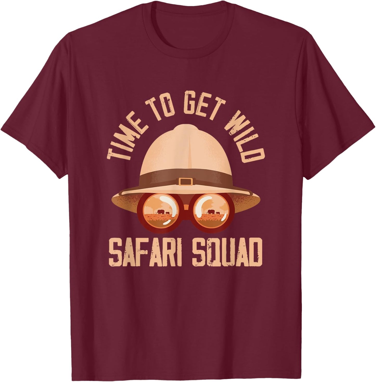 Safari Guide Costume Tour Guide Tourist Gift Wild Safari Animals Safari Tour Guide T-Shirt - T-Shirt | Maroon