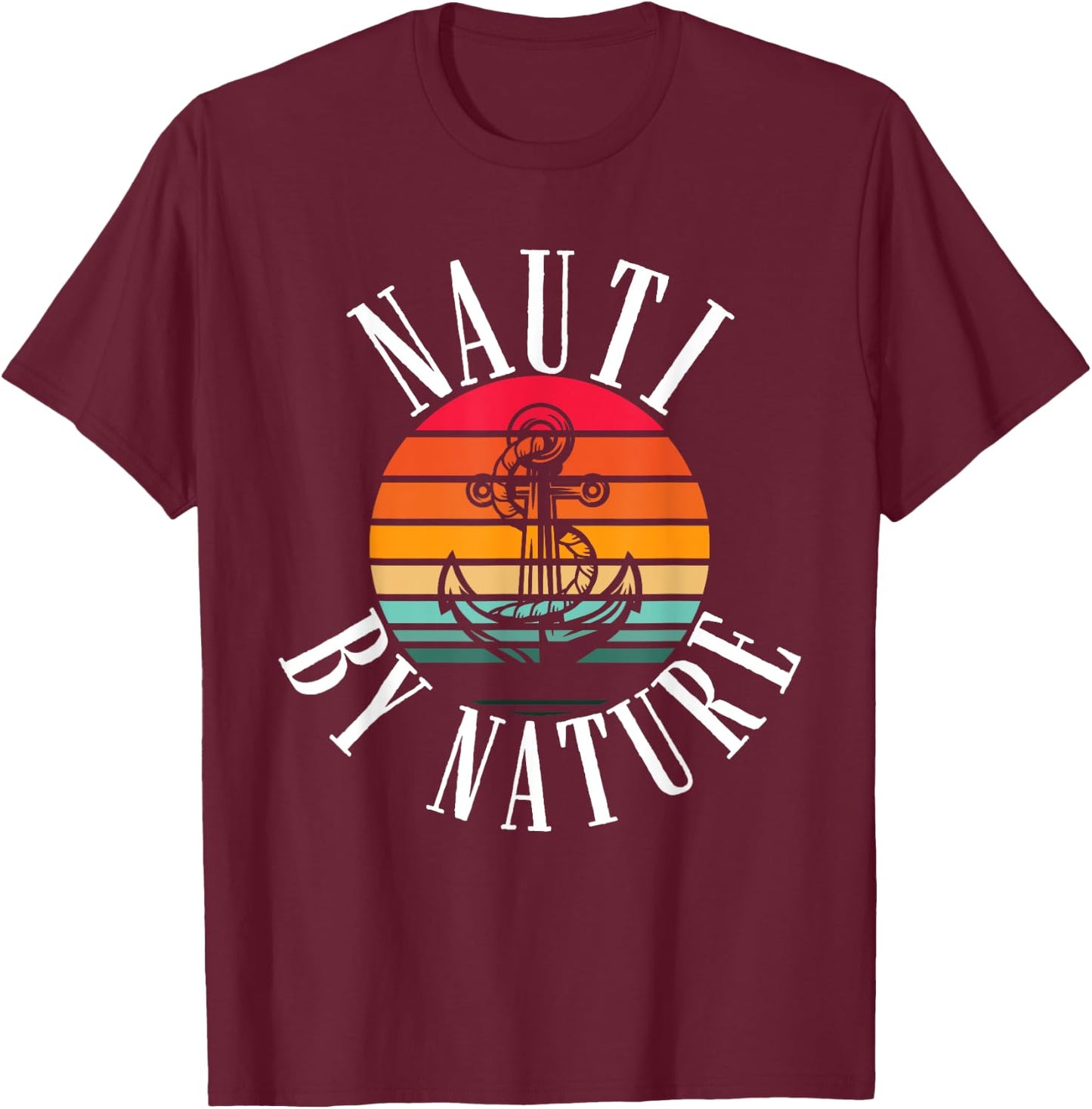 Boating Women Nauti By Nature Boat Captain T-Shirt - T-Shirt | Maroon