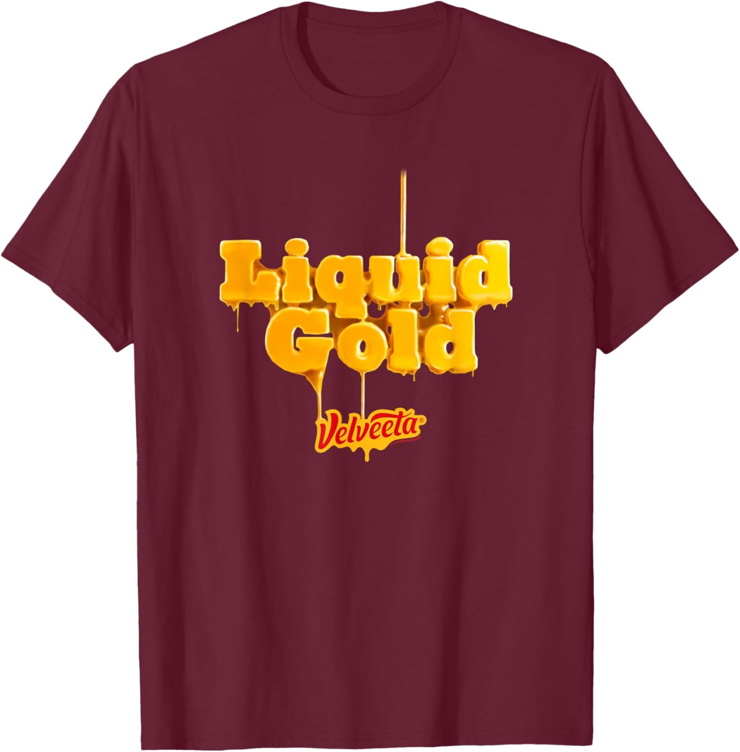 Velveeta Melted Chesee Liquid Gold Iconic Logo T-Shirt - T-Shirt | Maroon