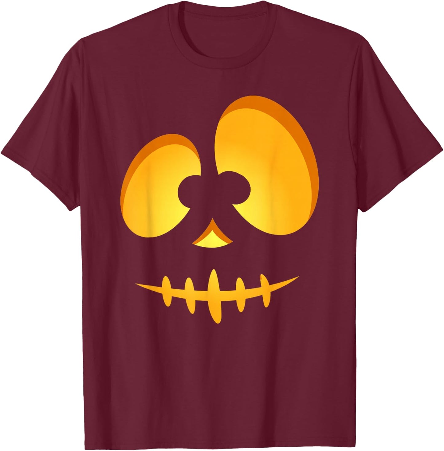 Jack O Lantern Scary Carved Pumpkin Scull Halloween Costume T-Shirt - T-Shirt | Maroon