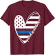 Proud Grandma Heart Police Grandma Of A Police Officer T-Shirt - T-Shirt | Maroon