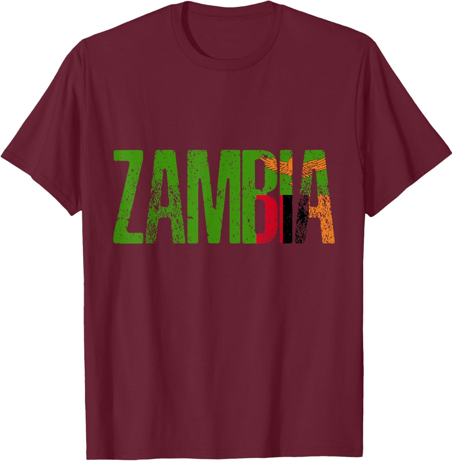 Zambian Country, Zambia Pride, African Heritage T-Shirt - T-Shirt | Maroon