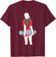 Cool Skateboarding Girl in a Baseball Cap with a Skateboard T-Shirt - T-Shirt | Maroon