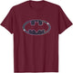 DC Comics Batman Colorful Shimmering Bat-Symbol Outline Logo T-Shirt - T-Shirt | Maroon