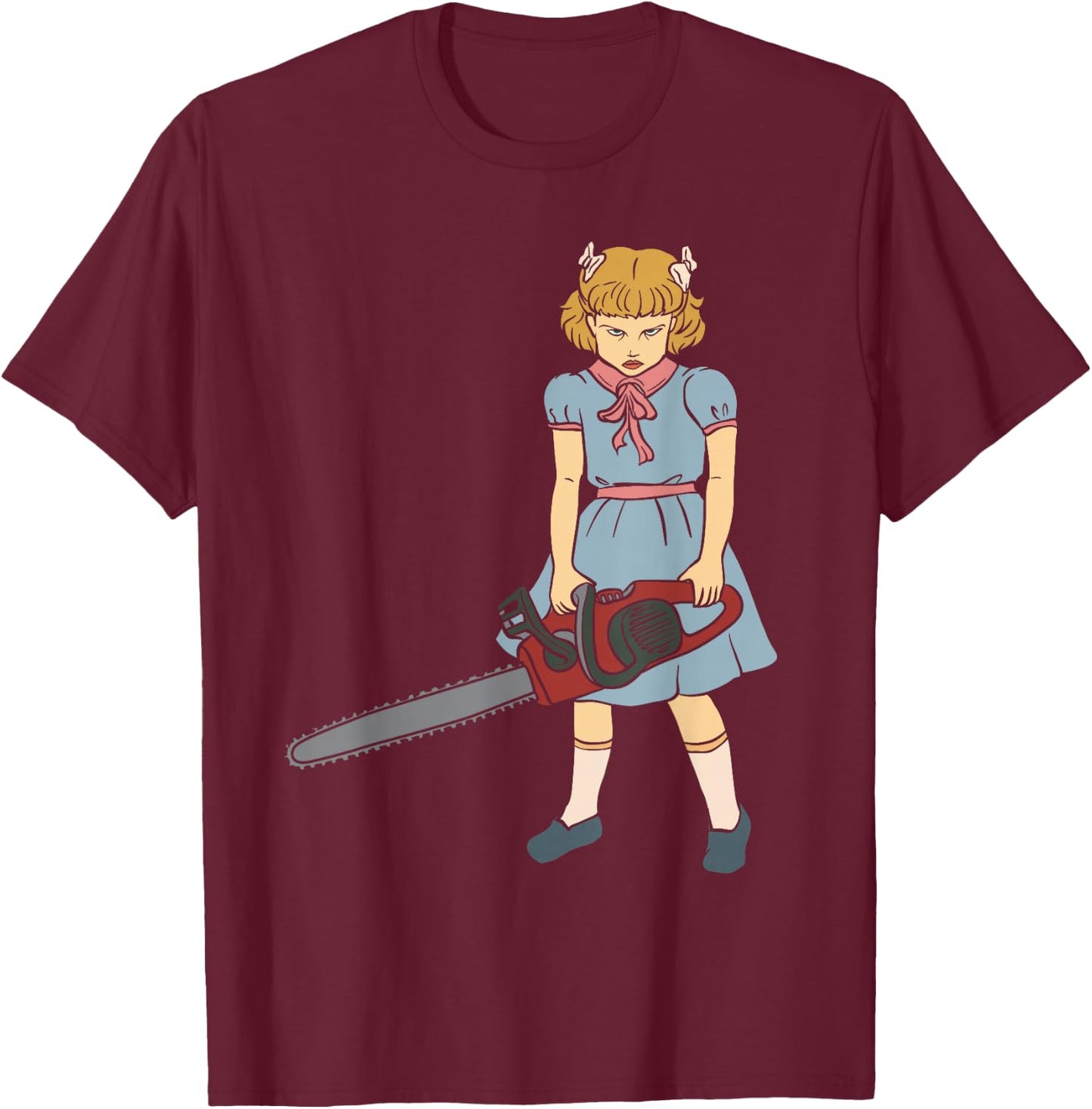 Chainsaw Girl - Gothic Punk Goth Horror Fan - Saw Chainsaws T-Shirt - T-Shirt | Maroon