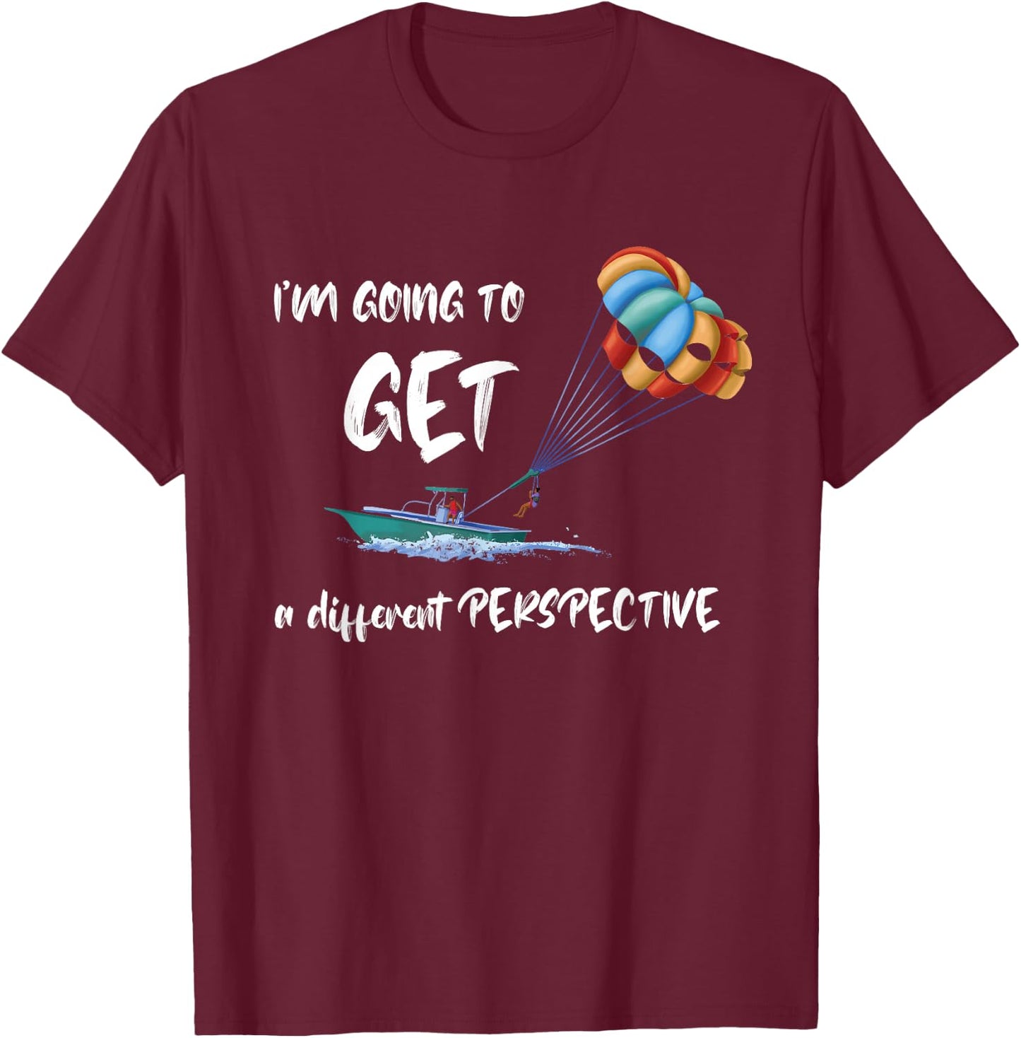 Parasailing Different Perspective Parasailer Parakiting T-Shirt - T-Shirt | Maroon