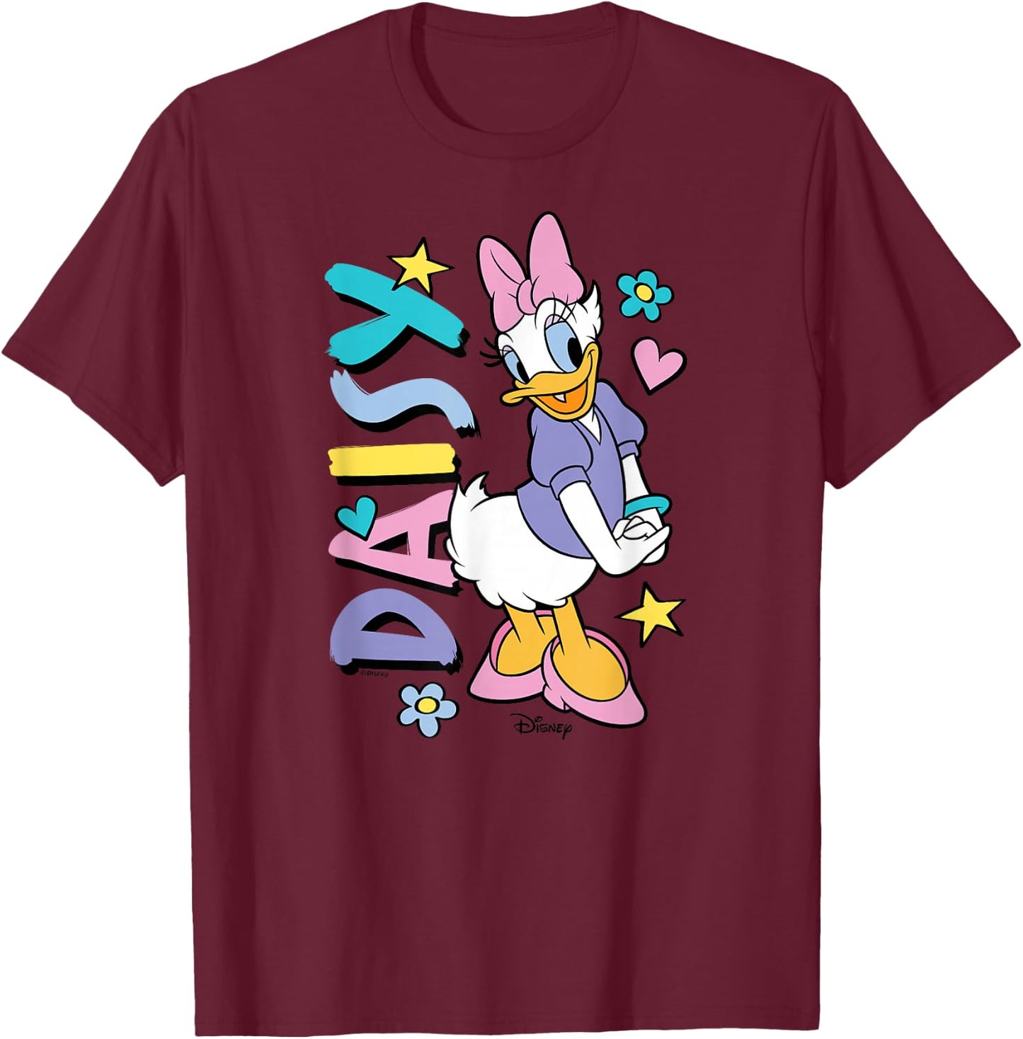Daisy - Daisy Duck with Icons T-Shirt - T-Shirt | Maroon
