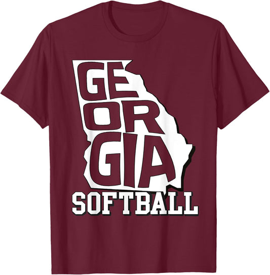 Georgia Softball T-Shirt - T-Shirt | Maroon