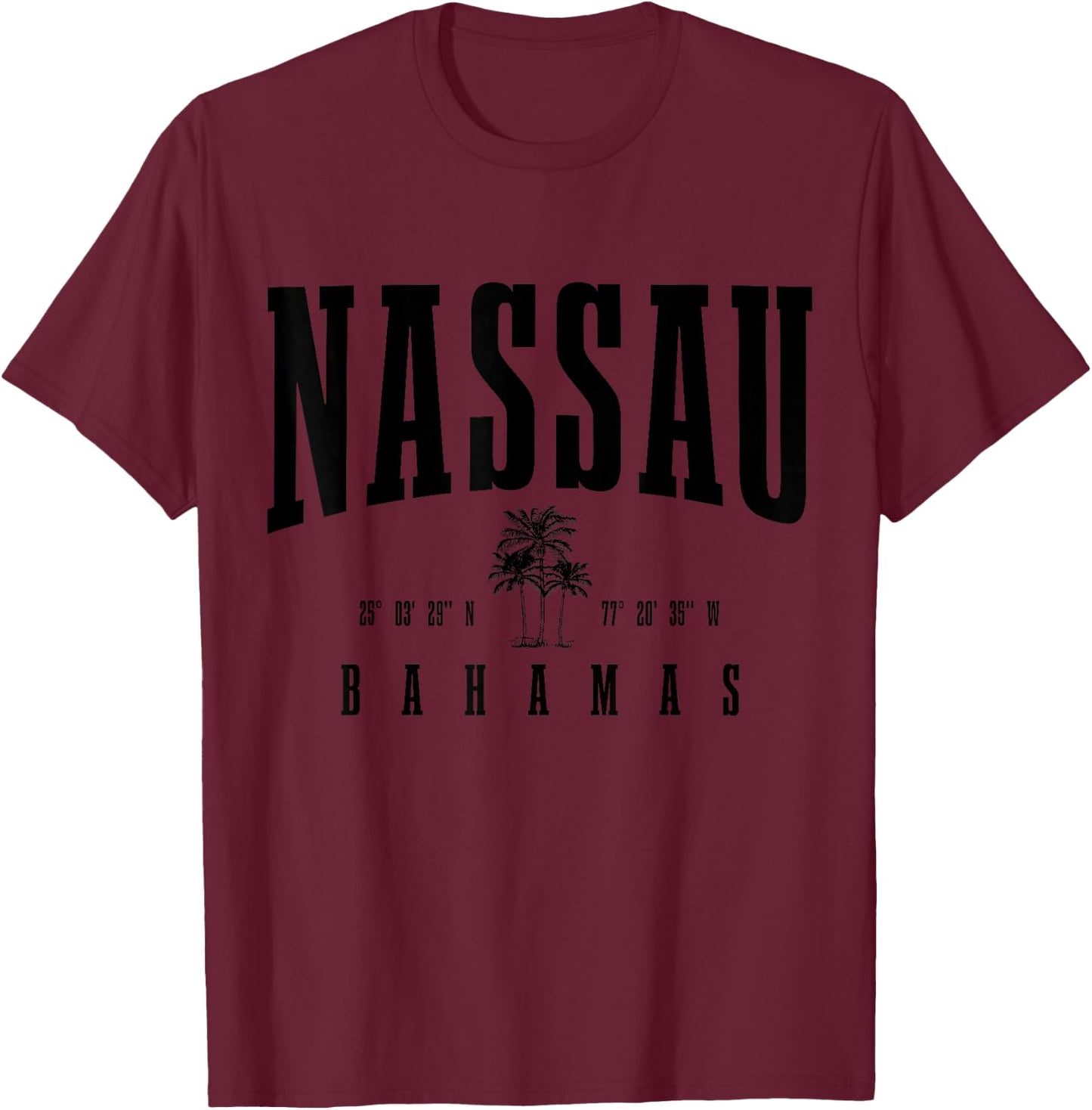 Nassau Bahamas Vintage Souvenir T-Shirt - T-Shirt | Maroon