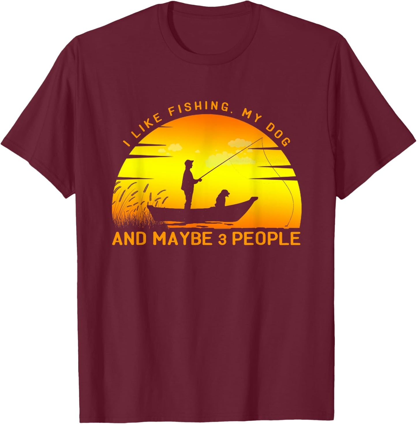 I like fishing, my dog and maybe 3 people - Vintage fishing Women Kids T-Shirt - T-Shirt | Maroon
