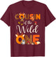 Cousin Of The Wild One Woodland Animals 1st Birthday Cousin T-Shirt - T-Shirt | Maroon
