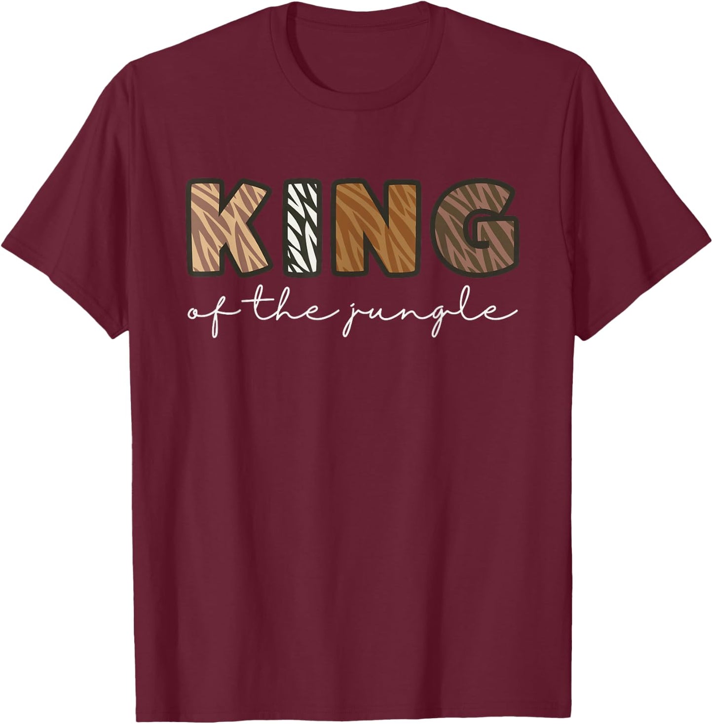 King Of The Jungle Zoo Theme Birthday Safari Jungle Party T-Shirt - T-Shirt | Maroon