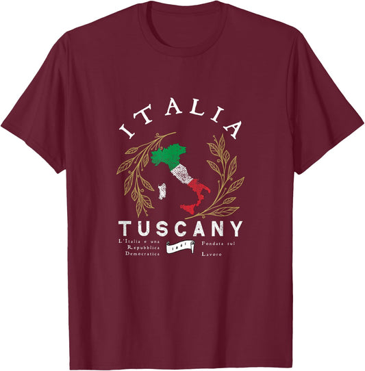 Tuscany Italy Vacation Souvenir T-Shirt - T-Shirt | Maroon