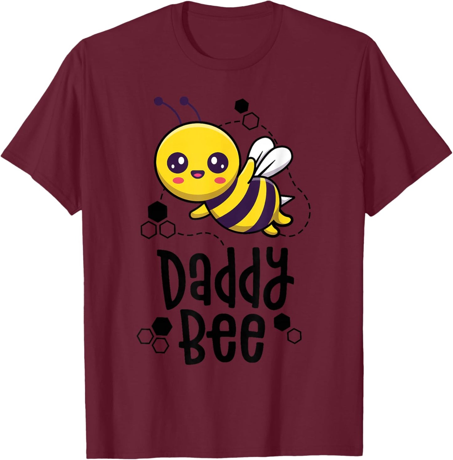 Family Bee Shirts Dad Daddy First Bee Day Outfit Birthday T-Shirt - T-Shirt | Maroon
