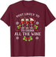 Most Likely To Drink All The Wine Family Matching Christmas T-Shirt - T-Shirt | Maroon