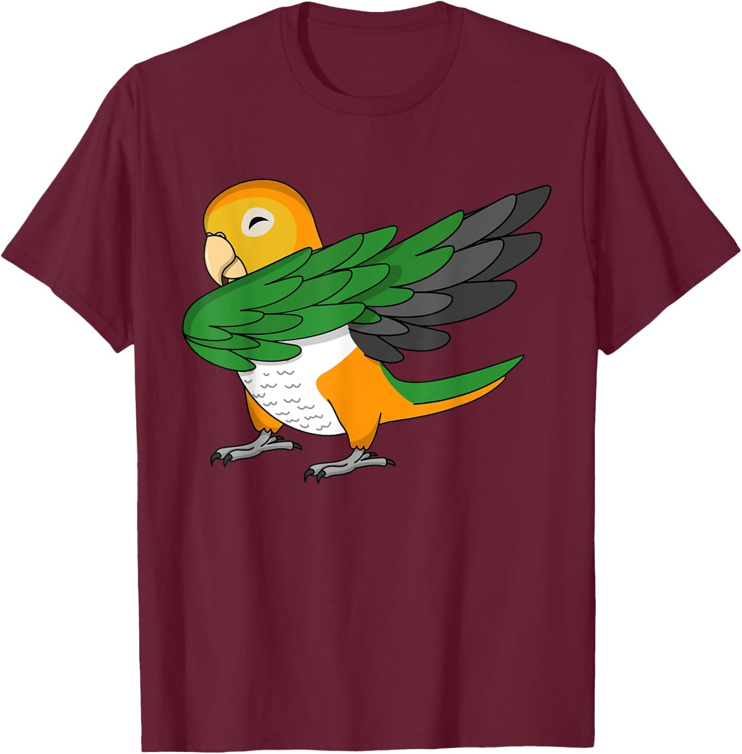 Dabbing Parrot I Funny White-bellied Caique T-Shirt - T-Shirt | Maroon
