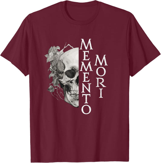 Memento Mori | Latin Phrase T-Shirt - T-Shirt | Maroon