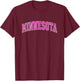 Minnesota MN Vintage Sports Design Pink Design T-Shirt - T-Shirt | Maroon