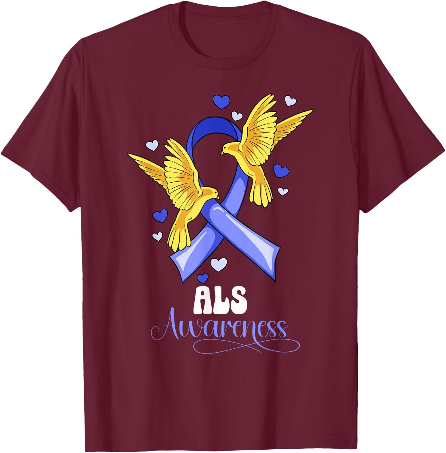 Als Awareness T-Shirt - T-Shirt | Maroon