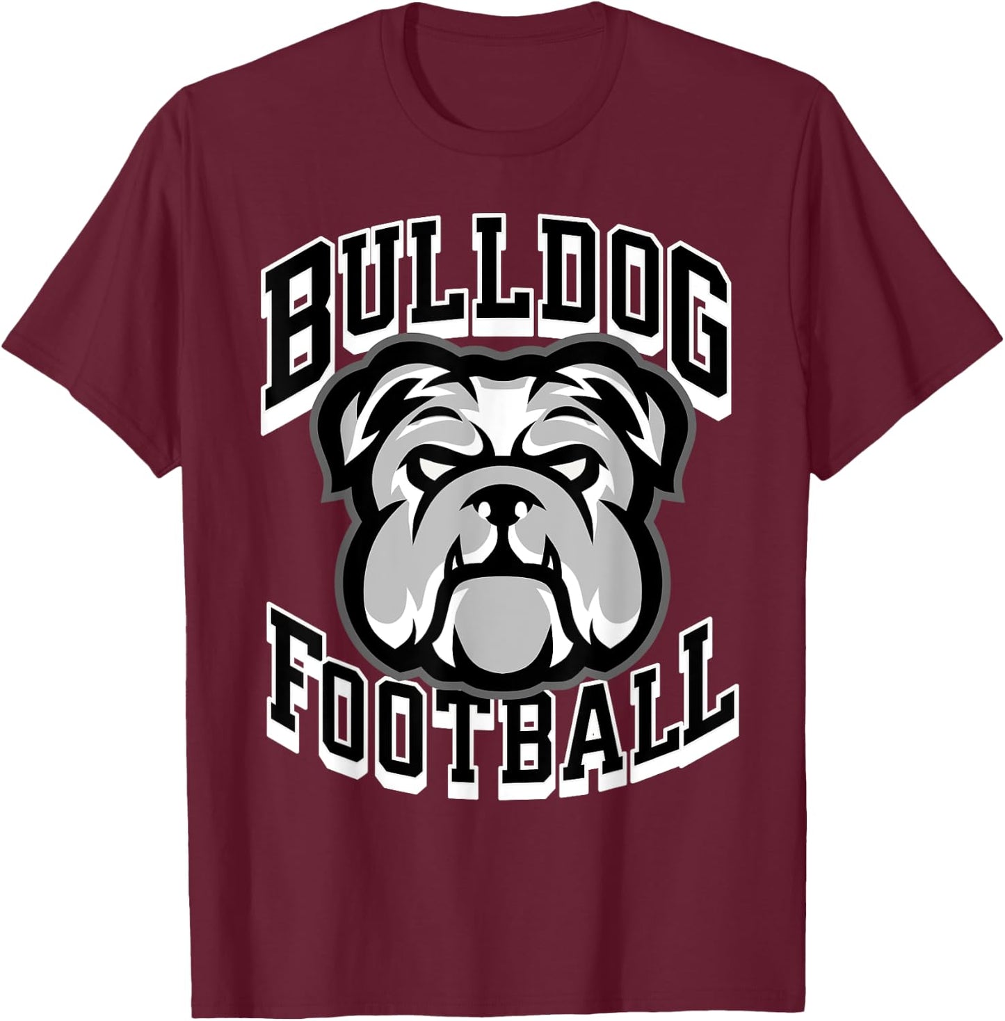 Bulldogs Football Game Day Print Mom Dad Black T-Shirt - T-Shirt | Maroon