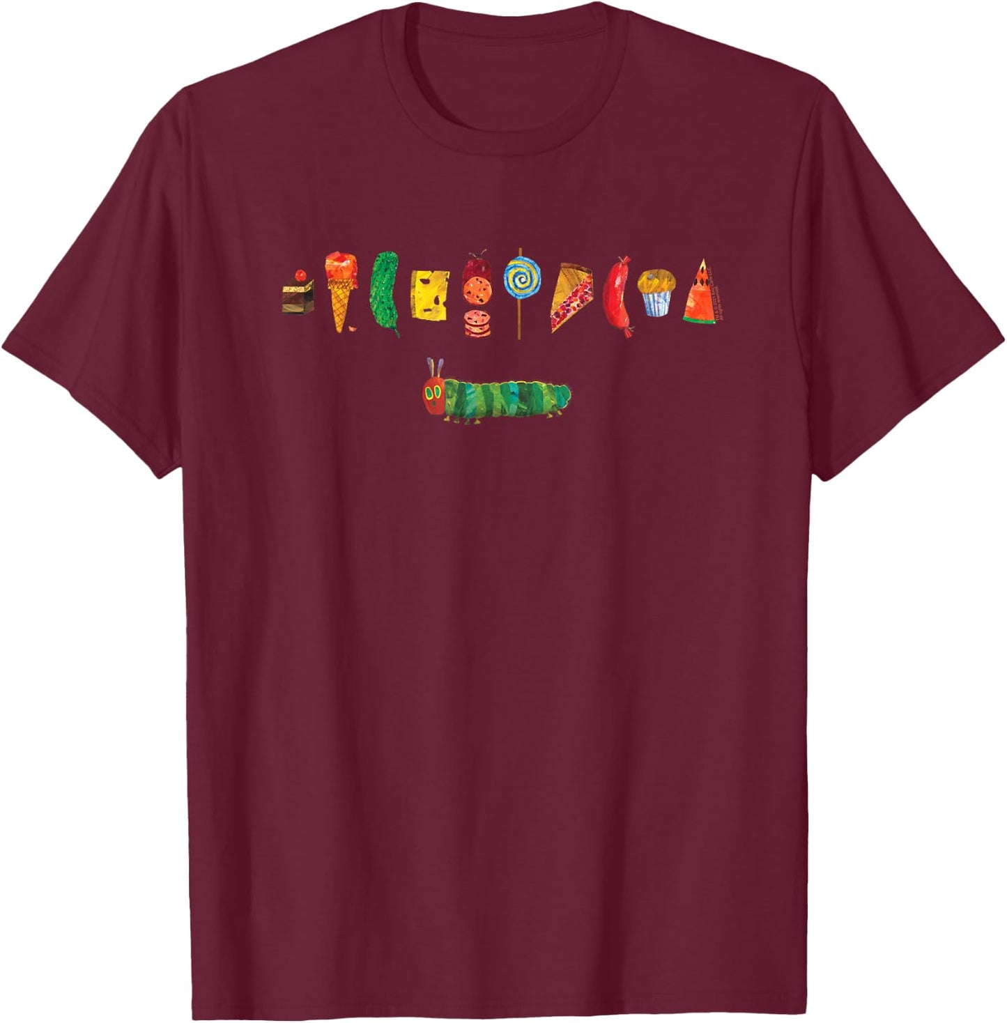 Eric Carle The Very Hungry Caterpillar Feast Children's Book T-Shirt - T-Shirt | Maroon