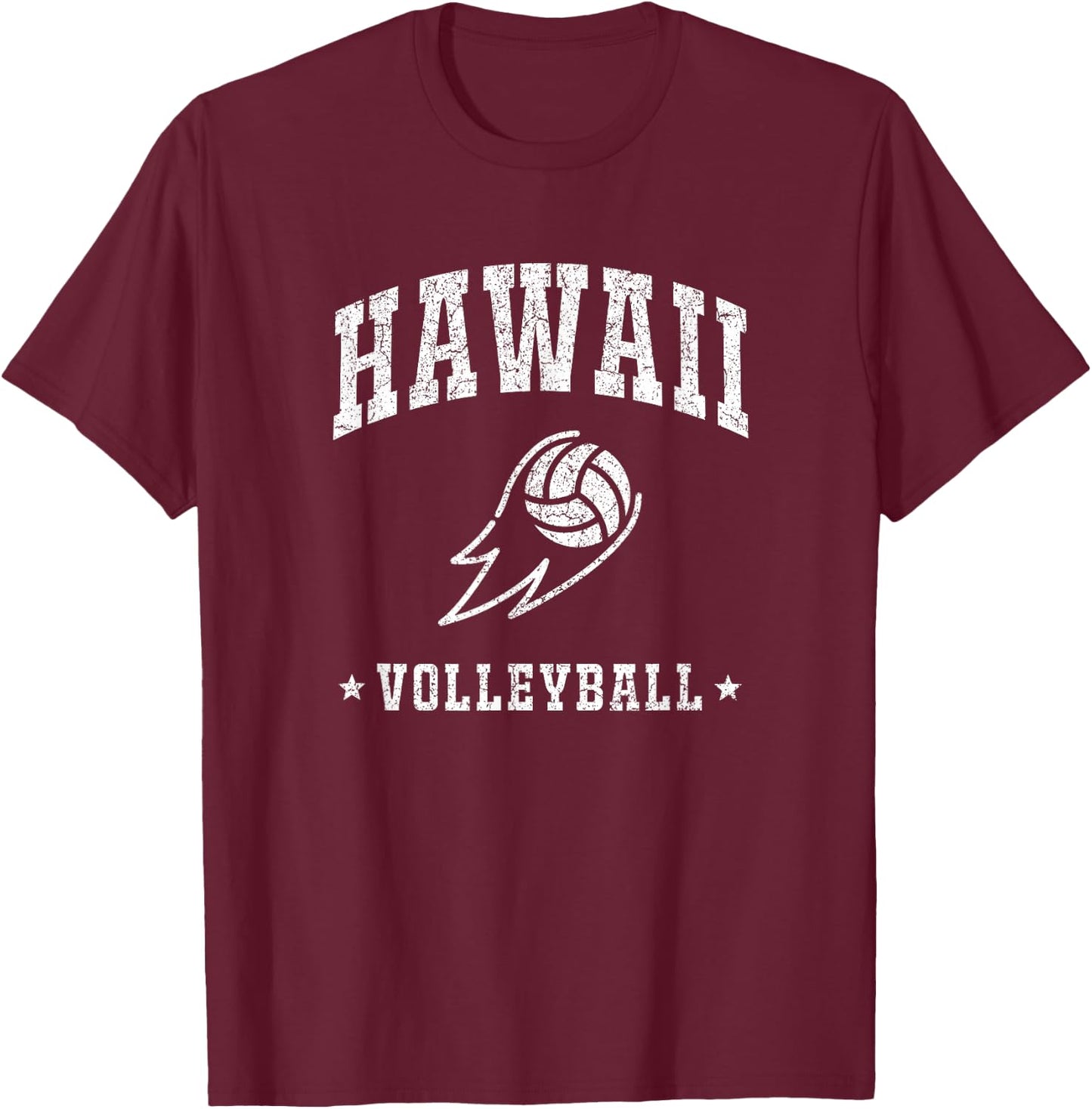Hawaii Volleyball Vintage Gameday Retro Volleyball Lover T-Shirt - T-Shirt | Maroon