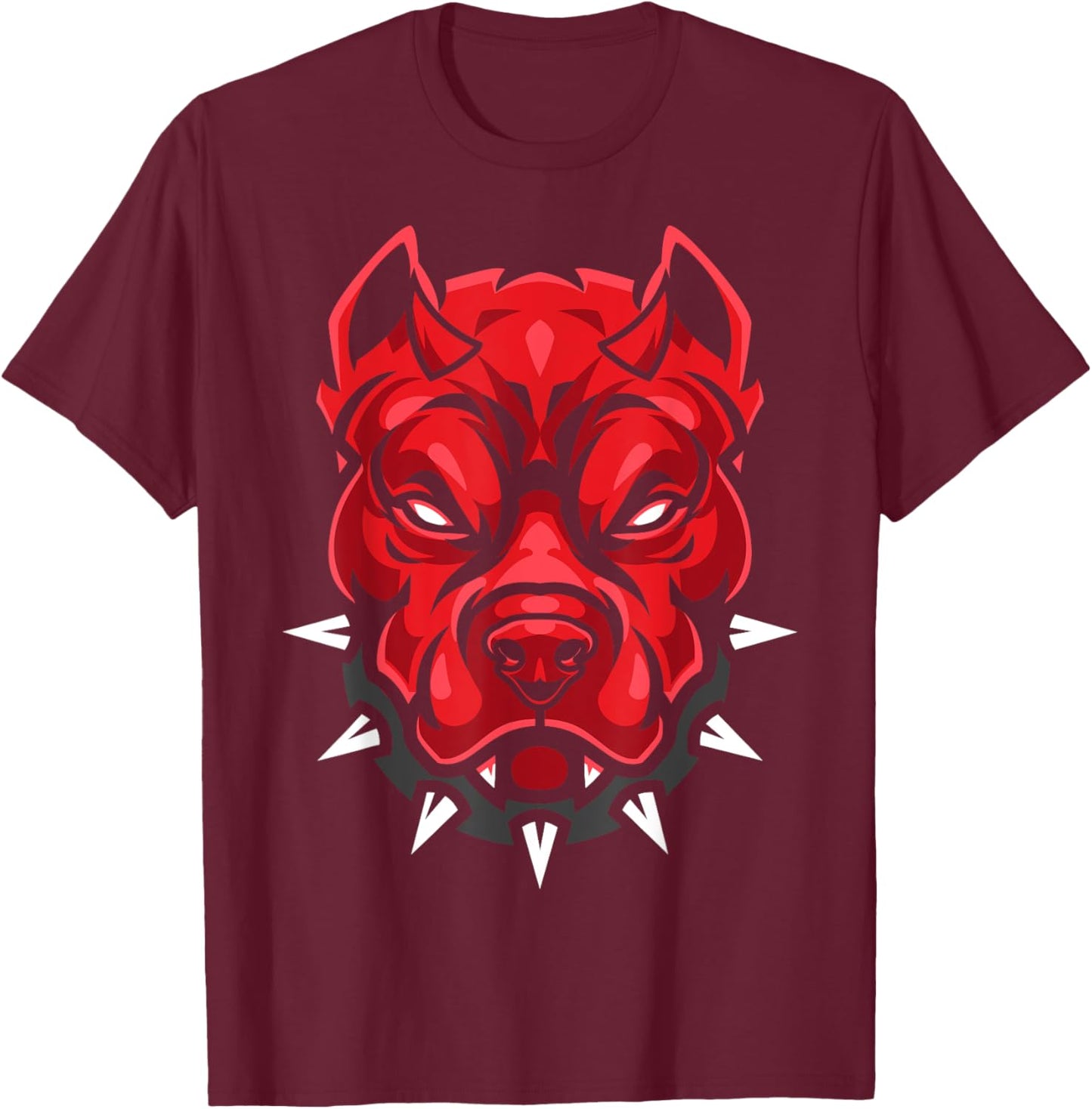 Devil Pitbull Dog Women Kids T-Shirt - T-Shirt | Maroon
