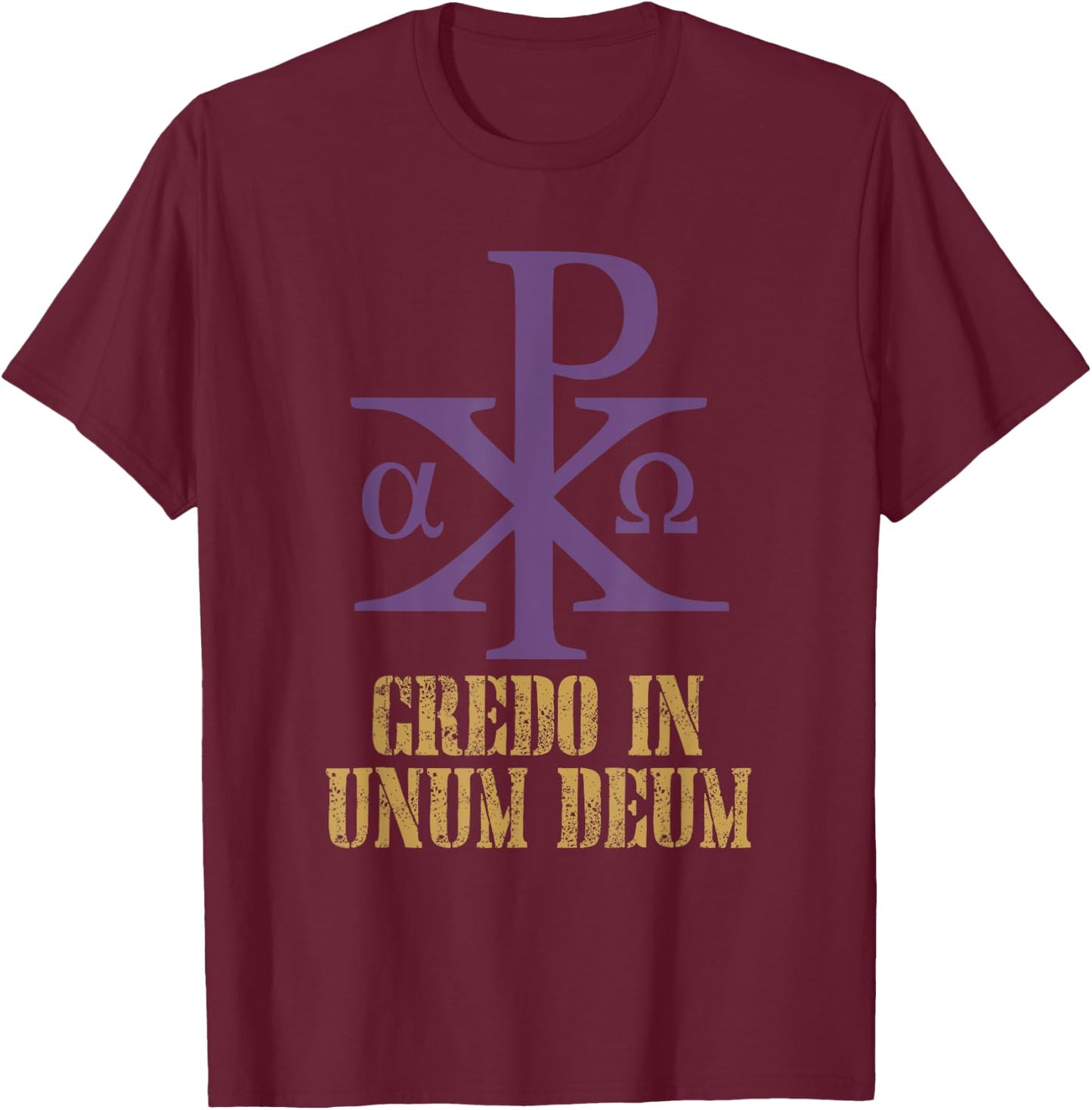 Chi Rho Christogram Catholic T-Shirt - T-Shirt | Maroon