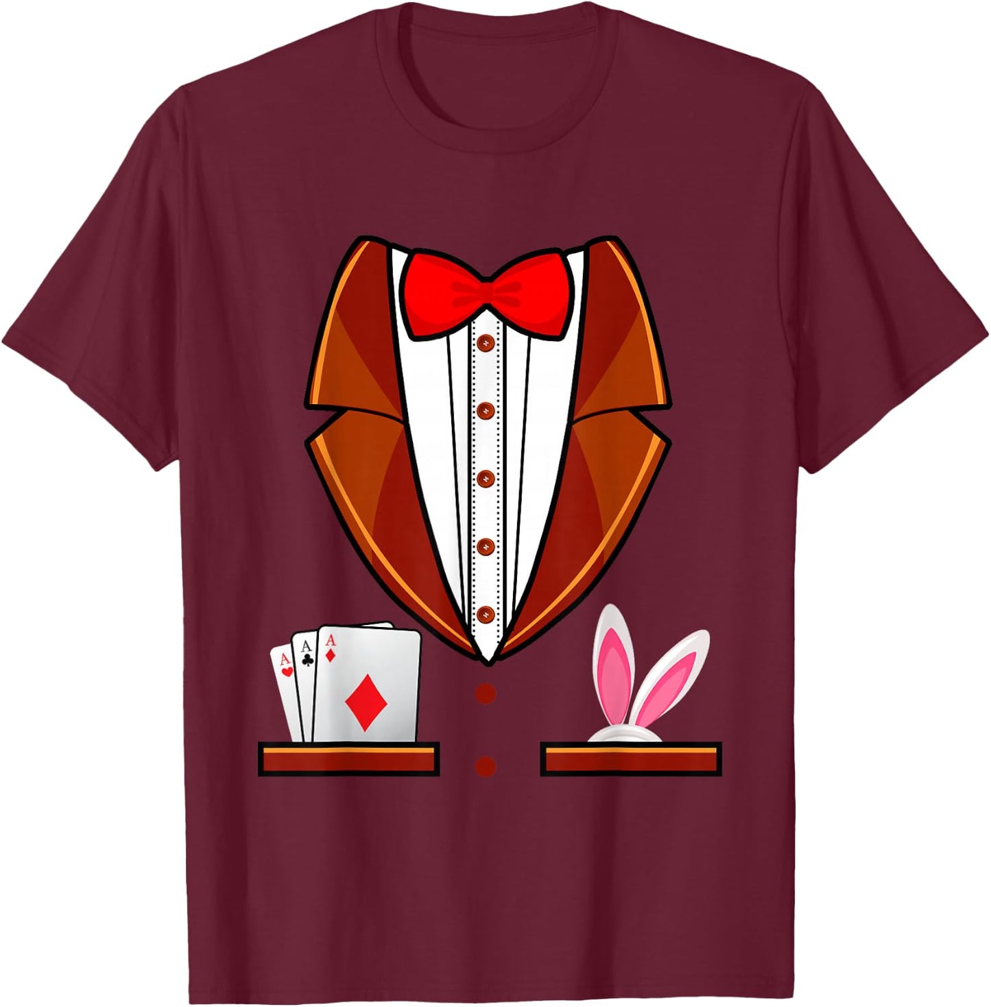 Magician Costume Shirt Magicians Magic Halloween Magician T-Shirt - T-Shirt | Maroon