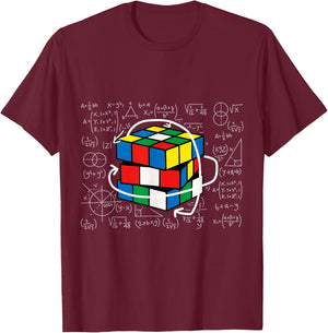 Competitive Puzzle Cube Math Lovers Speed Cubing T-Shirt - T-Shirt | Maroon