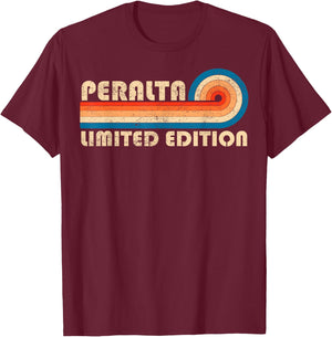 PERALTA Surname Retro Vintage 80s 90s Birthday Reunion T-Shirt - T-Shirt | Maroon
