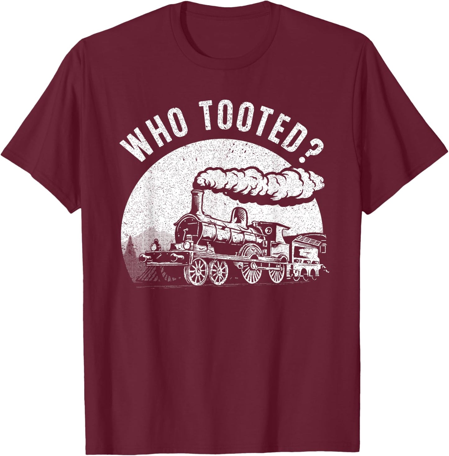 Cute Train Art Women Train Collector Railroad Lover T-Shirt - T-Shirt | Maroon