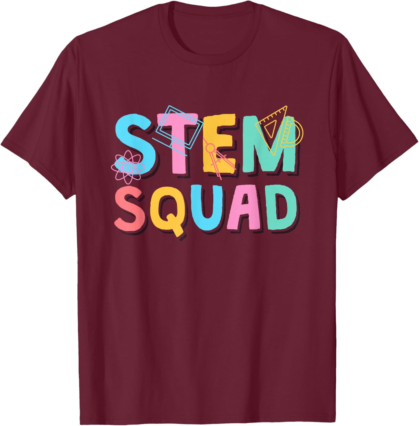 Stem Squad, Science Technology Engineering Math Team T-Shirt - T-Shirt | Maroon