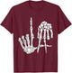 Retro LA Hands Skeleton Los Angeles Hand Sign Halloween T-Shirt - T-Shirt | Maroon