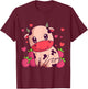 Kawaii Strawberry Milk Cow Farmers Cute Pink Cow T-Shirt - T-Shirt | Maroon