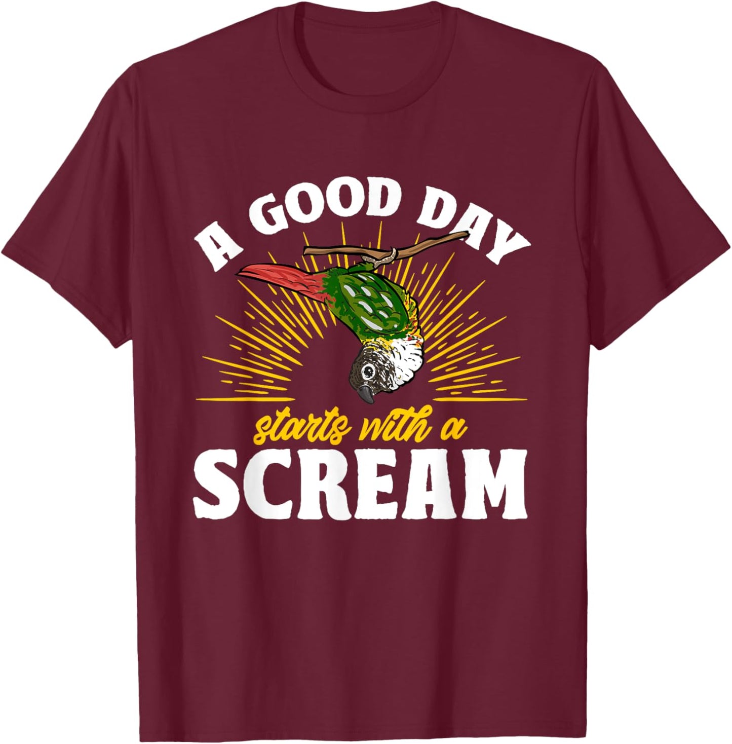 Green Cheek Conure Parrot Bird Conure T-Shirt - T-Shirt | Maroon