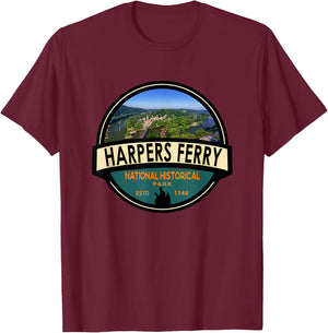 Harpers Ferry National Historical Park Emblem Vintage T-Shirt - T-Shirt | Maroon