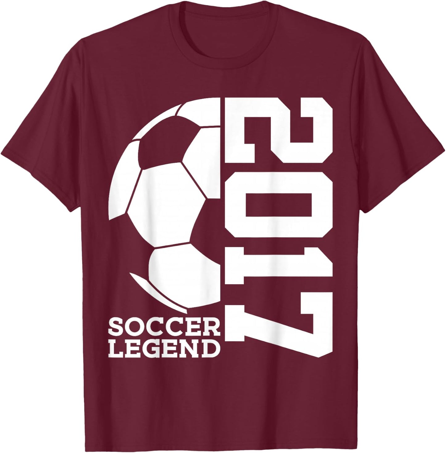 9th Birthday Soccer Legend 2017 T-Shirt - T-Shirt | Maroon