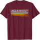 Vintage Stripes Lincoln University PA T-Shirt - T-Shirt | Maroon
