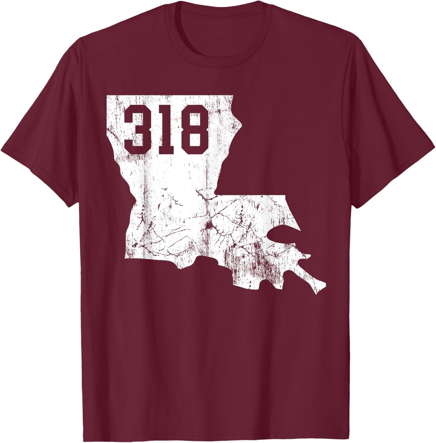 Louisiana State Area Code 318 New Orleans Mardi Gras T-Shirt - T-Shirt | Maroon
