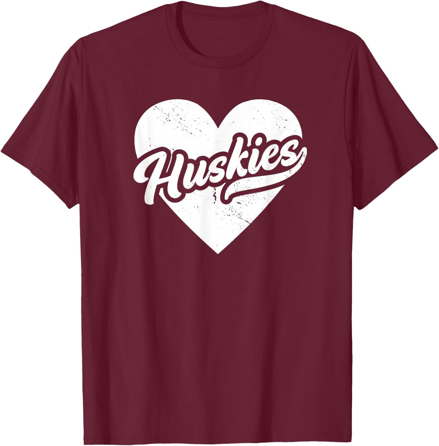 Vintage Huskies School Spirit Go Huskies Love T-Shirt - T-Shirt | Maroon
