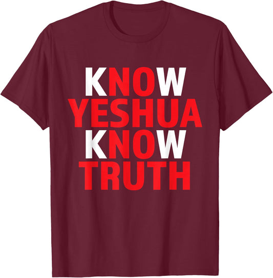 Yeshua Shirt Christian Faith Hebrew Name for Jesus Religious T-Shirt - T-Shirt | Maroon