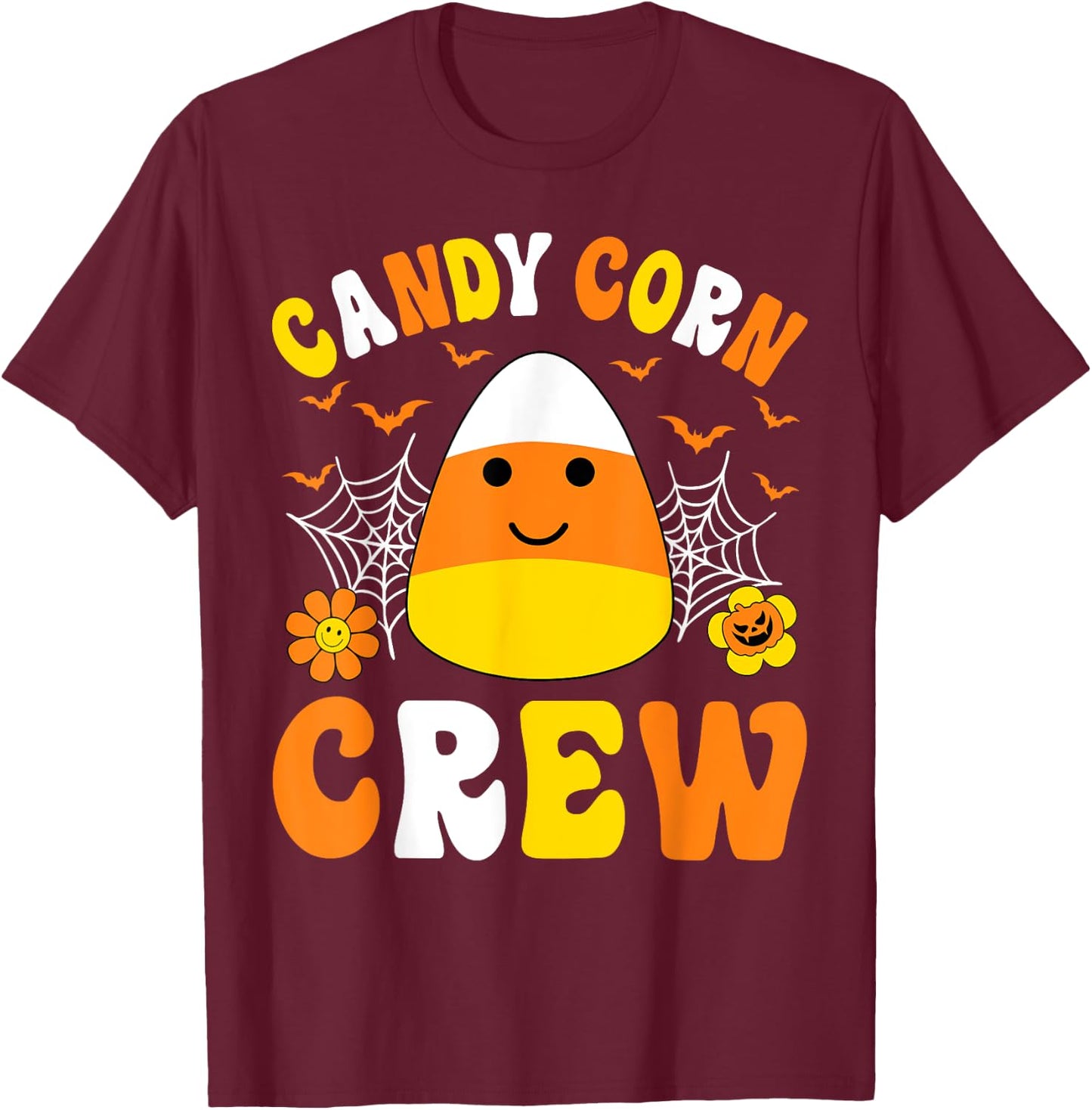 Cute Candy Corn Crew Squad Kids Boys Girls Halloween Costume T-Shirt - T-Shirt | Maroon
