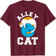 Funny Bowling Cat Pun Alley Cat T-Shirt - T-Shirt | Maroon